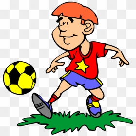 Comic Boy Playing Football Vector Image - Play Soccer Clip Art, HD Png Download - football vector png