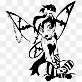 Tinkerbell Clipart Tinkerbell Outline, Tinkerbell - Gothic Tinkerbell Coloring Pages, HD Png Download - fairy wings side view png