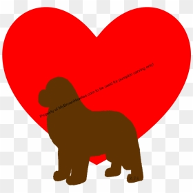 Brown Newfoundland Dog Heart Pattern - Heart, HD Png Download - pumpkin outline png