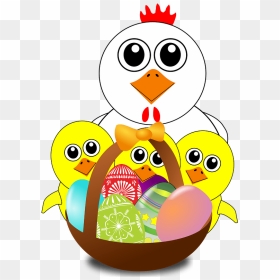Funny Chicken And Chicks Cartoon Easter Clipart - Cartoon Pictures Of Easter Chicks, HD Png Download - easter clipart png