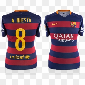 Andres Inesta Matchworn Barcelona Shirt - Neymar 2017 18 Barcelona Png, Transparent Png - jersey png