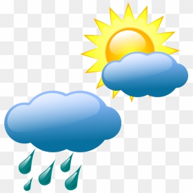 Weather Forecasting Symbol Clip Art Drizzle Sunny Weather - Weather Clip Art, HD Png Download - clouds clipart png
