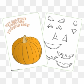 Halloween Cut And Stick Pumpkin Face Design, HD Png Download - pumpkin outline png