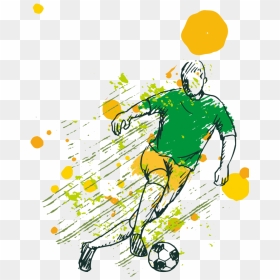 Soccer Game Background With Player Free Vector - Free Soccer Vector Png, Transparent Png - football vector png