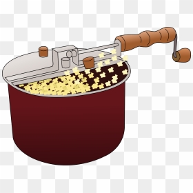 Popcorn Bowl Clipart - Popcorn In A Pot Clipart, HD Png Download - popcorn clipart png