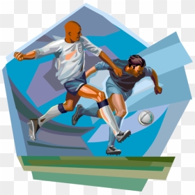 Vector Illustration Of Football Soccer Players Chase - Playing Soccer Clip Art, HD Png Download - football vector png