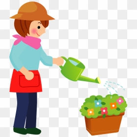 Woman Gardening Flower Clipart - 水 を やる イラスト, HD Png Download - gardening png