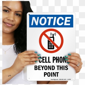 No Cell Phones Beyond This Point Sign - No Cellphone While Driving, HD Png Download - silence png