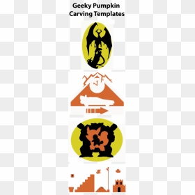 Geeky Pumpkin Carving Templates For Halloween - Emblem, HD Png Download - pumpkin outline png
