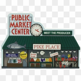 Download Hd Public Market Cartoon Transparent Png Image - Pike Place Market Cartoon, Png Download - market png