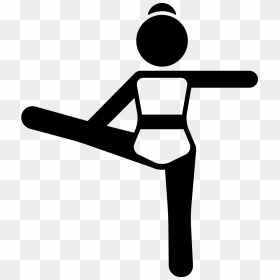 Girl Standing Up Stretching Right Leg - Pilates Icons Free, HD Png Download - girl standing png