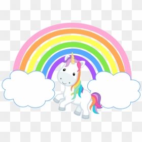Unicorn And Rainbow Svg, HD Png Download - clouds clipart png
