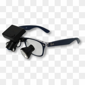 Ray-ban With Loupes And A Wireless Headlight - Plastic, HD Png Download - ray ban logo png