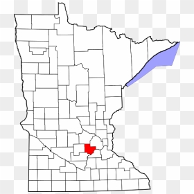 Map Of Minnesota Highlighting Carver County - Blank Map Of Minnesota With Counties, HD Png Download - minnesota outline png