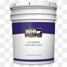 Behr Premium Plus Interior Flat Ceiling 5 Gallon Product - Behr Interior Paint Eggshell, HD Png Download - paint bucket png