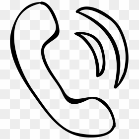 Phone Auricular Hand Drawn Outline - Icon Phone Draw, HD Png Download - phone outline png