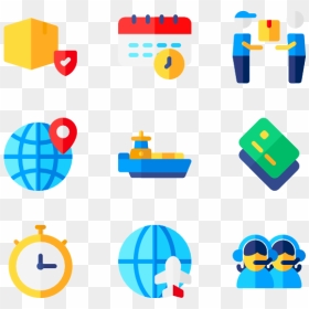 Global Logistic Color Icons, HD Png Download - global icon png