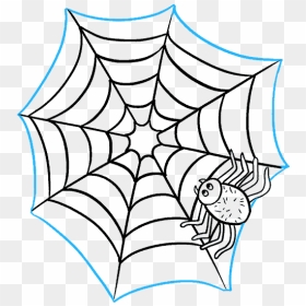 Drawn Spider Web Transparent - Spider In A Web Drawing, HD Png Download - spider web transparent png