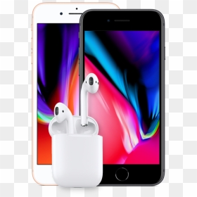 Airpods With Mobile Phone - Iphone 8 All Color, HD Png Download - phone outline png
