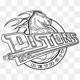 Learn Easy To Draw Detroit Pistons Step - Line Art, HD Png Download - detroit pistons logo png