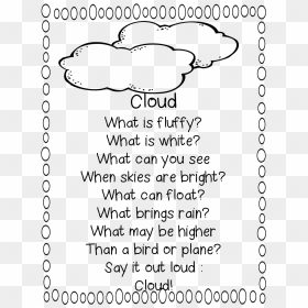 Poem For First Grade Clipart Poetry Rhyme Poems About - Cloud Poem In English, HD Png Download - poetry png