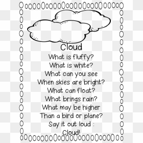 Poem For First Grade Clipart Poetry Rhyme Poems About - Cloud Poem In English, HD Png Download - poetry png
