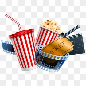 Hollywood Clipart Popcorn - Movie Popcorn And Drink, HD Png Download - popcorn clipart png