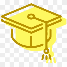 Graduation Hat Png Yellow, Transparent Png - graduation cap icon png