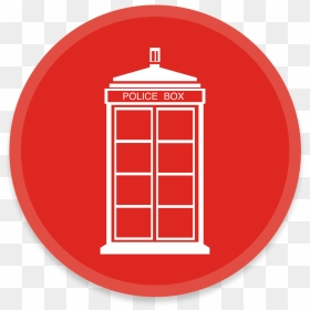 Drwho 1 Icon - Png Clip Art Red Police Box, Transparent Png - cell icon png