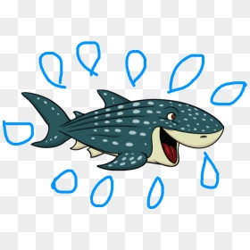 Splashed Whale Shark - Cartoon Sea Creatures Drawing, HD Png Download - whale shark png