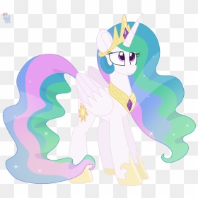 Princess Celestia Mlp Fim Vector - Cartoon, HD Png Download - princess crown vector png