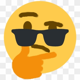 Thonking Png , Png Download - Thinking Emoji With Shades, Transparent Png - thonking png