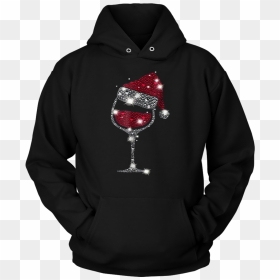 Diamond Wine Glasses Santa Hat Christmas Hoodie - Lung Cancer Awareness Butterfly, HD Png Download - santa hats png