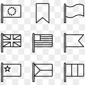 Flags Clipart Outline - Flag Icon B&w, HD Png Download - usa flag icon png
