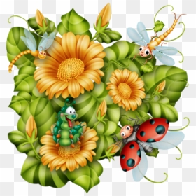Bug Art, Cute Clipart, Love Bugs, Digital Image, Printable - Clip Art, HD Png Download - flower .png