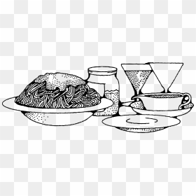 Line Art,drinkware,food - Spaghetti Clipart Black And White Png, Transparent Png - italian food png