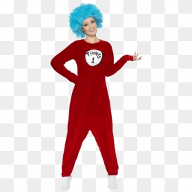 Adult Thing 1 Or Thing 2 Costume - World Book Day Adults Fancy Dress, HD Png Download - costume png
