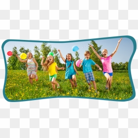 Kids Running With Balloons - Kinder Wiese, HD Png Download - kid running png