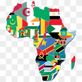 Yasharalites In Africa - African Continent With Flags, HD Png Download - africa map png
