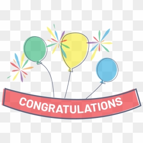 Congratulations Graphic Fun Design Illustration - Balloon, HD Png Download - congrats png