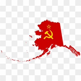 Flag Map Of Alaska - Soviet Union Map Flag, HD Png Download - soviet flag png