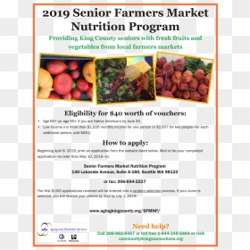 Flyer Promoting Produce At Senior Farmers Market Event - Accredited Nutritionist, HD Png Download - seattle png