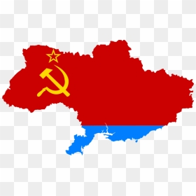 Ukrainian Ssr Map, HD Png Download - soviet flag png