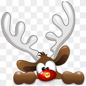 Rudolph Reindeer Santa Claus Christmas Clip Art - Transparent Background Reindeer Clipart, HD Png Download - rudolph the red nosed reindeer png