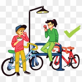 Bicycle Clipart Bike Rack - Cartoon Bicycle Parking Hd, HD Png Download - bike rack png