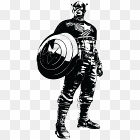 Captain America Black And White, HD Png Download - capitan america png