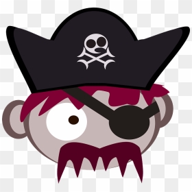 Roll Pirate Captain Clipart - Logo Bajak Laut Kartun, HD Png Download - pirate hook png