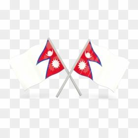 Two Wavy Flags - Two Flag Of Nepal, HD Png Download - nepal flag png
