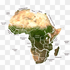 Proposed African Regions - Africa Satelite, HD Png Download - africa map png