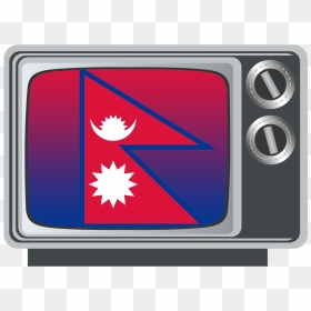 Nepal Flag On Tv - Transparent Old Tv Clipart, HD Png Download - nepal flag png